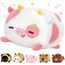 Mewaii Erdbeerkuh Plüschkissen 20CM Weiches Kawaii Kuscheltier für Kinder,Niedliches Erdbeerkuh Plüschtier,Perfektes Kuschelkissen und Geschenk