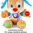 Fisher-Price Lernspaß-Hündchen mit drei Stufen | sprechendes Kuscheltier mit Musik als Kinderspielzeug und Baby Spielzeug | Interaktiver Teddybär, Version: UK-Englisch , FPM43