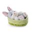 NICI Kuscheltier Hase grau 12 cm – Stofftier aus weichem Plüsch, niedliches Plüschtier im Körbchen zum Kuscheln und Spielen, für Kinder & Erwachsene, 48706, tolle Geschenkidee, hellgrau