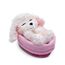 NICI Kuscheltier Hund - Pudel weiß 12cm, schlafend im Körbchen - Plüschtier zum Kuscheln und Liebhaben - Nachhaltig produziert aus recycelten Materialien - 49749