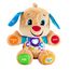 Fisher-Price Lernspaß-Hündchen mit drei Stufen | sprechendes Kuscheltier mit Musik als Kinderspielzeug und Baby Spielzeug | Interaktiver Teddybär, Version: Spanisch, FPM53