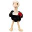 Uni-Toys - "Blumen-Strauß - Vogel Strauß mit roter Rose - 28 cm (Höhe) - Plüschtier, Kuscheltier