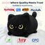 Mewaii Schwarze Katze Plüsch Niedliche Katze Plüschtier Weiches Kätzchen Plüsch Kuschelkissen Anime Plushie Puppe Niedliche Sachen Spielzeug Geschenk für Mädchen Jungen Männer (40,6 cm)