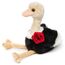 Uni-Toys - "Blumen-Strauß - Vogel Strauß mit roter Rose - 28 cm (Höhe) - Plüschtier, Kuscheltier