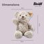 Steiff Soft Cuddly Friends Honey Teddybär hellgrau 28 cm, Teddy aus flauschigem Plüsch, Grau