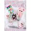 NICI 46310 Glubschis Koala Miss Crayon 9cm Schlüsselanhänger, Plüschtieranhänger mit Schlüsselring, Stofftierschlüsselhalter, graun/bunt (Packung mit 2)