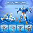 Super Wings 2-in-1 Mini World Aircraft Verwandlungsroboter mit Licht- und Soundeffekten, Transformer-Spielzeug für Mädchen und Jungen ab 3 Jahren, blau