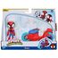 SPIDEY AND HIS AMAZING FRIENDS Marvel Spidey Figur mit Motorrad, Spielzeug für Jungs und Mädchen ab 3 Jahren