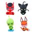 Miraculous Bandai Ladybug und Cat Noir Surprise 4 Pack | 4 Kwami Figuren im Inneren | Mystery Toys Sammeln Sie alle Figuren mit Juwelen zum Spielen und Präsentieren