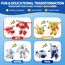 Super Wings Transforming-Set x4 Spielflugzeug und Roboterfigur Verwandelbare Figur und Roboter aus der Zeichentrickserie Spielzeug für Kinder ab 3 Jahren - 12 cm, Blau Gelb Weiß Rot