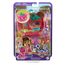 Polly Pocket Erdbeer Bärchen Schatulle - inklusive 2 Puppen, 12 Accessoires und 5 Motiven zum Geschichtenerzählen drehbare Augen und tollem Garten-Spielplatz, für Kinder ab 4 Jahren, HRD35