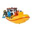 Simba 109251047 - Feuerwehrmann Sam Neptune Boot, mit Penny Figur im Tauchoutfit, mit Geheimfach und mechanischer Seilwinde, schwimmt auf dem Wasser, 20cm, für Kinder ab 3 Jahren, Gelb, Orange