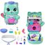 Polly Pocket Puppen und Spielset, Matrosenkatze-Schatulle, Spielzeug für unterwegs mit 1 kleinen Puppe, Kätzchen, Zubehör für Styling und Essen, JCR37
