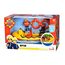 Simba 109251047 - Feuerwehrmann Sam Neptune Boot, mit Penny Figur im Tauchoutfit, mit Geheimfach und mechanischer Seilwinde, schwimmt auf dem Wasser, 20cm, für Kinder ab 3 Jahren, Gelb, Orange