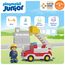 PLAYMOBIL JUNIOR | Feuerwehrleiterfahrzeug | nachhaltiges Spielzeug für Kinder ab 1 Jahr | inkl. drehbarer Leiter und Feuerwehrmann | 71683