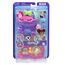 Polly Pocket Puppen und Spielset, Übernachtungsparty-Welpen-Schatulle, Spielzeug für unterwegs mit 1 kleinen Puppe, Hündchen, Zubehör für Mode und Essen, JCR38