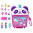 Polly Pocket-Puppen und Spielset, Bubble Tea-Pandaschatulle, tierisches Spielzeug mit 2 kleinen Puppen, Panda und Lebensmittel-Zubehörteilen, HWN95