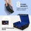 Tolesum Card Deck Box for MTG, Gathering Kartenbox für 1800+ Karten mit Trennwänden,PU Leder Starkes Magnetic Sammelkarten Aufbewahrungsbox Kompatibel Magic Commander TCG Karten-Schwarz und blau
