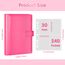 A5 Kpop Photocard Holder Book with 30 Pack 4-Pocket Refill Pages, A5 6 Ring Binder 2.5x3.5 Photo Collector and Sleeves (Rose Pink)