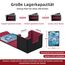 Tolesum Card Deck Box for MTG, Gathering Kartenbox für 100+ Karten, PU Leder Starkes Magnetic Sammelkarten Box Kompatibel Magic Commander TCG Karten (Horizontal-Schwarz&Rot)