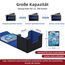 Tolesum Card Deck Box for MTG, Gathering Kartenbox für 100+ Karten, PU Leder Starkes Magnetic Sammelkarten Box Kompatibel Magic Commander TCG Karten (Horizontal-Schwarz und blau)