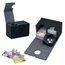 Tolesum Card Deck Box for MTG, Kartenbox mit Würfel Tray, Gathering Aufbewahrungsbox für 200+Karten, PU Leder Starkes Magnetic Sammelkarten Box Kompatibel Magic Commander TCG Karten -(Schwarz)
