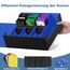Mlikero Sammelkarten-Aufbewahrungsbox für 2400+ Karten, Magnetische Karten Deck-Box mit 10 Kartenteilern und 4 Schaumstoffstoppern, Leder Commander Deck-Box Fit für MTG, TCG (4 Reihen, Schwarz&Blau)