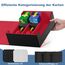 Mlikero Sammelkarten-Aufbewahrungsbox für 1800+ Karten, Magnetische Deck-Box passend für MTG und Sports Karten, Premium Commander Deck Box mit 10 kompatiblen Kartenteilern (Schwarz&Rot)