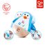 Hape Stehauf-Pinguin - Babyspielzeug aus Holz mit klingelnder Glocke, blau, Motorik- und Gleichgewichtsförderung, sensorisches Lernspielzeug für Babys ab 6 Monaten