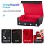 UAONO Sammelkarten-Aufbewahrungsboxen für 1800+ Karten, Premium Magnetic Deck Boxen, Leather Deck Case mit Trennwänden, Spielkarten Deck Boxe für TCG MTG YuGiOh Karten (Schwarz und Rot)