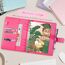 A5 Kpop Photocard Holder Book with 30 Pack 4-Pocket Refill Pages, A5 6 Ring Binder 2.5x3.5 Photo Collector and Sleeves (Rose Pink)