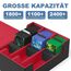 Mlikero Sammelkarten-Aufbewahrungsbox für 1800+ Karten, Magnetische Deck-Box passend für MTG und Sports Karten, Premium Commander Deck Box mit 10 kompatiblen Kartenteilern (Schwarz&Rot)