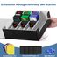 Mlikero Sammelkarten-Aufbewahrungsbox für 2400+ Karten, Magnetische Karten Deck-Box mit 10 Kartenteilern und 4 Schaumstoffstoppern, Leder Commander Deck-Box Fit für MTG, TCG (4 Reihen, Schwarz&Grau)