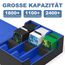 Mlikero Sammelkarten-Aufbewahrungsbox für 1800+ Karten, Magnetische Karten Deck-Box passend für MTG und Sports Karten, Premium Commander Karten Deck-Box mit 10 kompatiblen Kartenteilern (Schwarz&Blau)