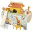 small foot Steckspiel Arche Noah „Safari“, Motorikspielzeug aus Holz mit 15 Tierfiguren, Taufgeschenke für Mädchen und Jungen, für Kinder ab 12 Monaten, 12456