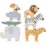 small foot Stapeltiere "Safari" Stapel-und Balancierspiel mit 7 Tierfiguren aus Holz, ab 1 Jahr, 11704