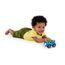 Bright Starts, Oball, Spielzeugauto mit Rassel, Motorikspielzeug für Babys und Kleinkinder ab 3 Monaten, 1 Stück, Zufälliger Farbe blau oder rot