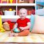 Bright Starts Giggle & Glow Leuchtende Rassel Leicht zu greifendes Oball Elefantenspielzeug, Neugeborene+, Unisex