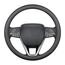 Carodi Neustes Nappaleder Auto Lenkradbezug, Mode Anti-Rutsch-Leder Auto Innenraum 15 Zoll (ca. 38cm) Universal (Schwarz)