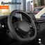 Upgrade4cars D-Form Lenkradbezug in Schwarz | Lenkradschoner Universal | Lenkradhülle für Sommer & Winter | Autozubehör Innenraum Deko