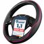 Upgrade4cars Lenkradbezug Pink Schwarz in Leder-Optik | Lenkradhülle Rosa Universal 37-38 cm für Sommer & Winter | Autozubehör Innenraum Geschenk-Ideen | Geschenke für Frauen