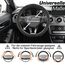 Upgrade4cars Lenkradbezug Leder-Optik Schwarz | Lenkradhülle Universal 37-38 cm für Sommer & Winter | Autozubehör Innenraum Geschenk-Ideen | Geschenke für Frauen und Männer