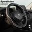 Upgrade4cars Lenkradbezug Weiß Schwarz in Leder-Optik | Lenkradhülle Universal 37-38 cm für Sommer & Winter | Autozubehör Innenraum Geschenk-Ideen | Geschenke für Frauen und Männer