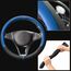 COFIT Lenkradbezug Auto Universal LenkradhüLle Anti-Rutsch Lenkrad üBerzug Mikrofaser Leder Lenkradschutz M 37-38cm Schwarz und Blau