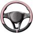 COFIT Lenkradbezug Auto Universal LenkradhüLle Anti-Rutsch Lenkrad üBerzug Mikrofaser Leder Lenkradschutz M 37-38cm Schwarz und Rosa