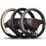 COFIT Lenkradbezug Auto Universal LenkradhüLle Anti-Rutsch Lenkrad üBerzug Mikrofaser Leder Lenkradschutz M 37-38cm Grau und Schwarz