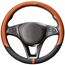 COFIT Lenkradbezug Auto Universal LenkradhüLle Anti-Rutsch Lenkrad üBerzug Mikrofaser Leder Lenkradschutz M 37-38cm Schwarz und Orange