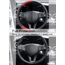 COFIT Anti-Rutsch Lenkradbezug Auto Lenkrad üBerzug Lenkradhülle Universal Mikrofaser Leder Autolenkradbezug Autozubehör M 37-38cm Rot and Schwarz