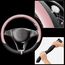 COFIT Lenkradbezug Auto Universal LenkradhüLle Anti-Rutsch Lenkrad üBerzug Mikrofaser Leder Lenkradschutz M 37-38cm Schwarz und Rosa