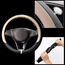 COFIT Lenkradbezug Auto Universal LenkradhüLle Anti-Rutsch Lenkrad üBerzug Mikrofaser Leder Lenkradschutz M 37-38cm Beige und Schwarz